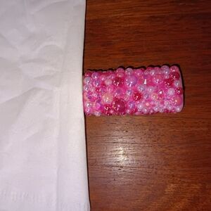 Pink Beaded Mini Bic